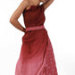 PINK to WINE One-Shoulder top with Skirt.