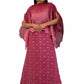 Pink to Wine Kaftan Top with Embroidered Lehenga - Meghna Shah