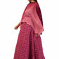 Pink to Wine Kaftan Top with Embroidered Lehenga - Meghna Shah