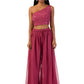 PINK to WINE One-Shoulder top with Skirt.