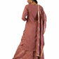 Mauve Semi-Silk Kurta with Hand Embroidery, Matching Palazzo Pants, and Dupatta