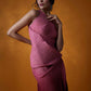 Pink to Wine one shoulder dress.