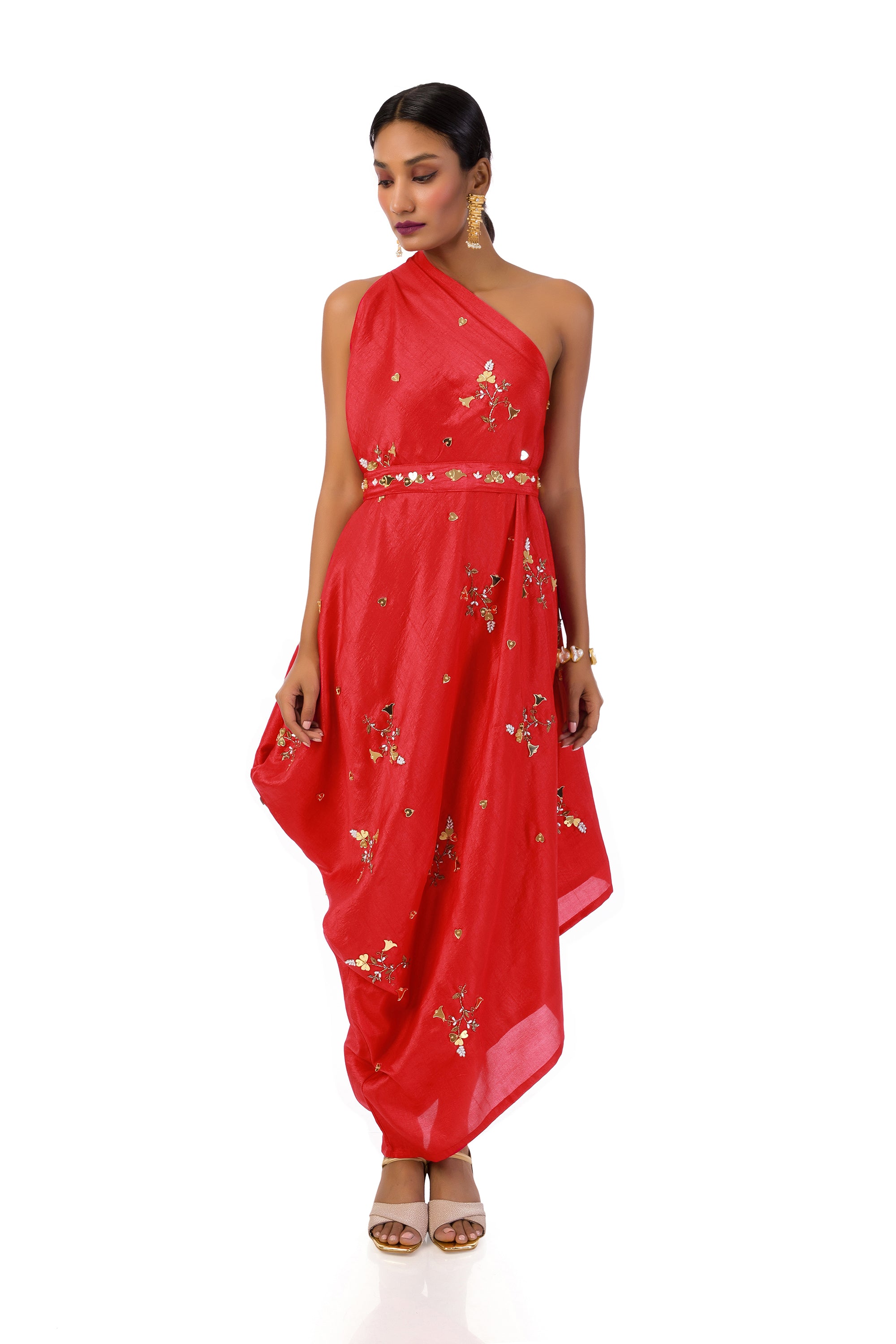 FLY FINISHING Fit and Flare Red dress for women !! Western Wear Gowns for  Womens !!