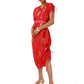 Women Wearing Red V-Neck Dori Dress